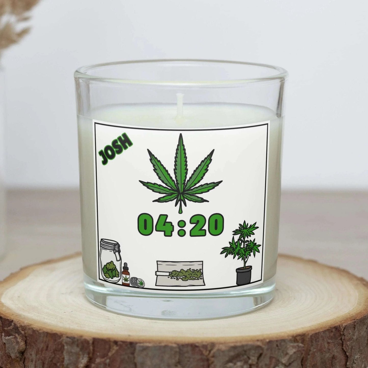 Cannabis 420 Personalised Candle | Gift for Weed Smokers | Stoner Name Gifts MKTrends Co