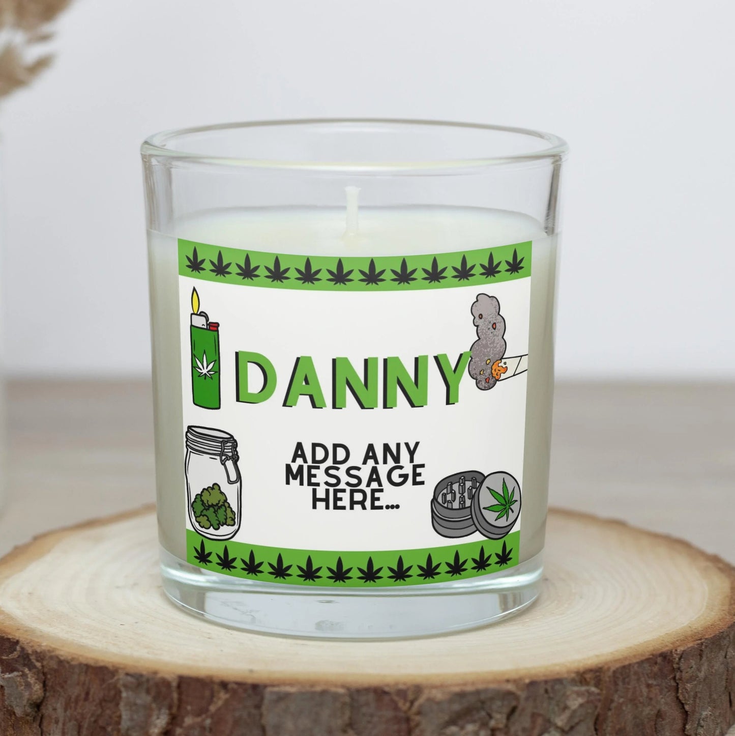 Cannabis Themed Personalised Candle | Weed Smoker gifts MKTrends Co