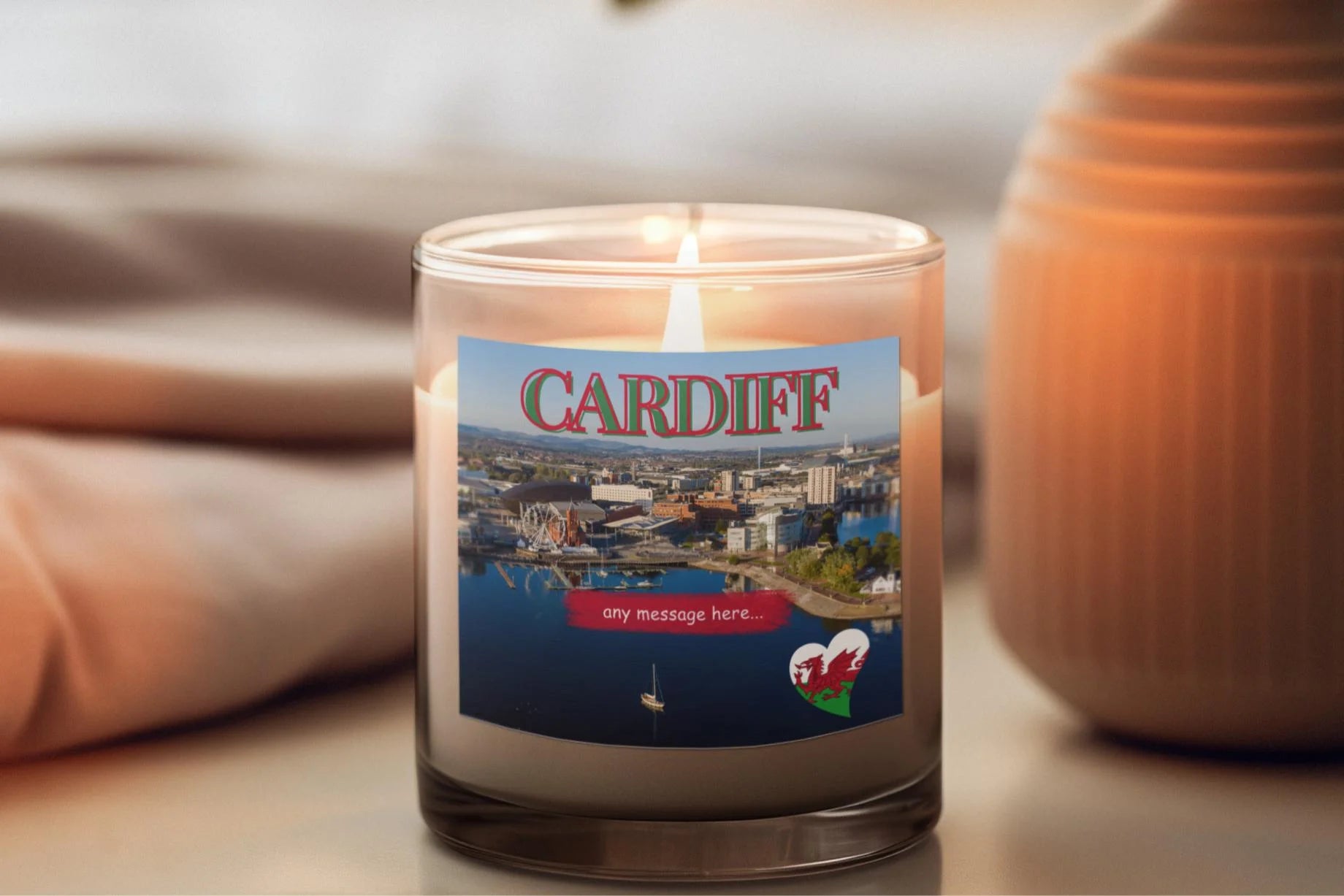 Cardiff Personalised Candle MKTrends Co