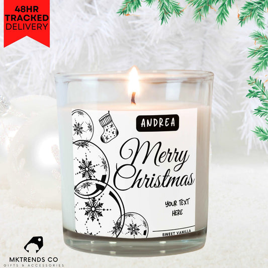 Christmas Bauble Personalised Candle | Christmas Gifts | Festive Decorations MKTrends Co