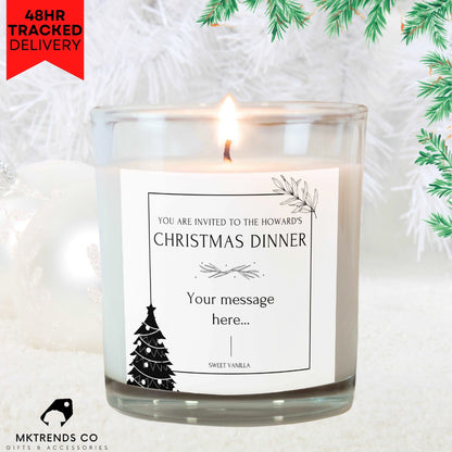 Christmas Dinner Personalised Candle | Christmas Gifts | Festive Decorations MKTrends Co