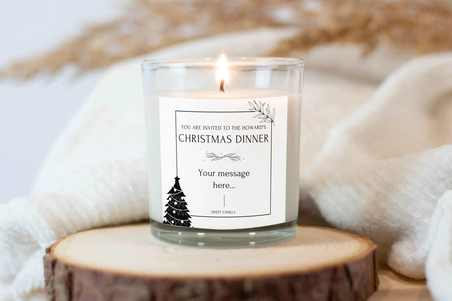 Christmas Dinner Personalised Candle | Christmas Gifts | Festive Decorations MKTrends Co