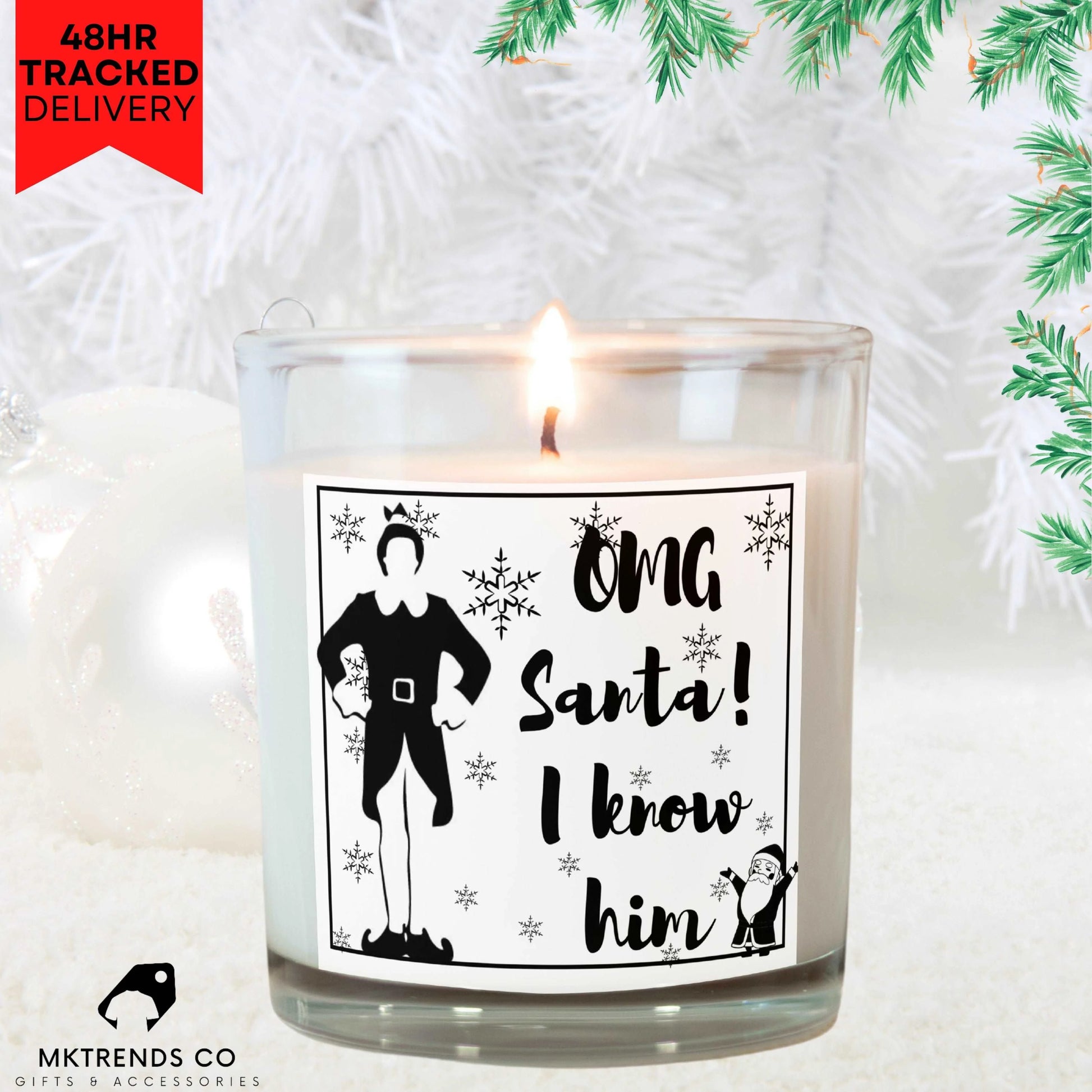 Christmas Elf Personalised Candle | Christmas Gifts | Festive Decorations MKTrends Co