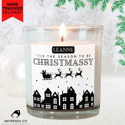 Christmas Festive Season Personalised Candle | Christmas Gifts | Festive Decorations MKTrends Co