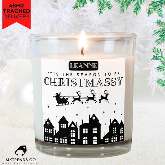 Christmas Festive Season Personalised Candle | Christmas Gifts | Festive Decorations MKTrends Co