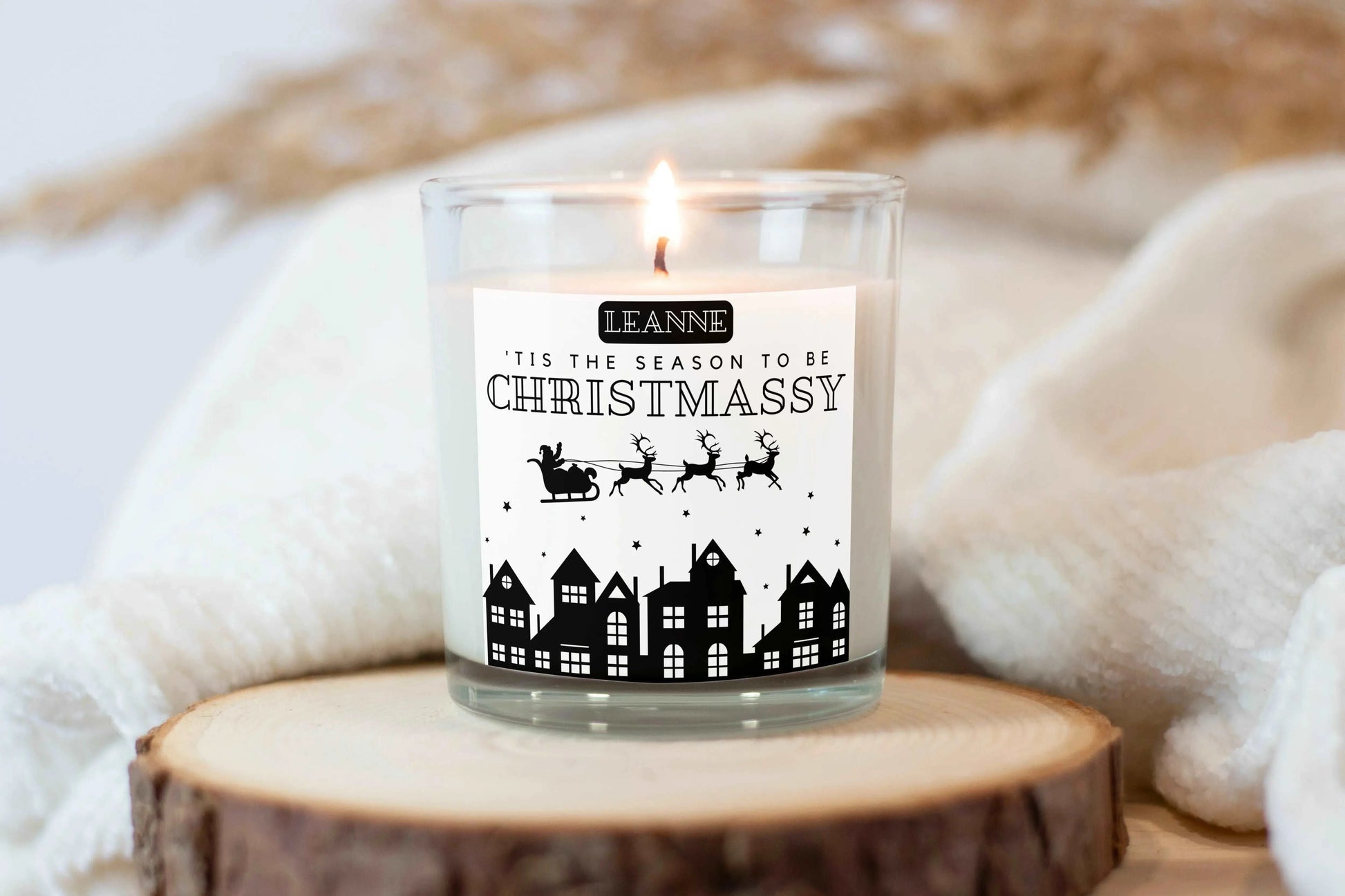 Christmas Festive Season Personalised Candle | Christmas Gifts | Festive Decorations MKTrends Co