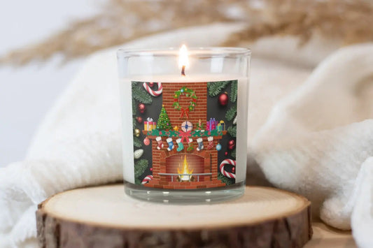 Christmas Fire cosy Scene Personalised Candle | Christmas Gifts MKTrends Co