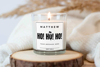 Christmas Ho Ho Ho Personalised Candle | Christmas Gifts | Festive Decorations MKTrends Co