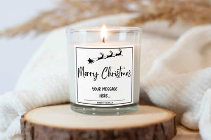 Christmas Santa Sleigh Personalised Candle | Christmas Gifts | Festive Decorations MKTrends Co