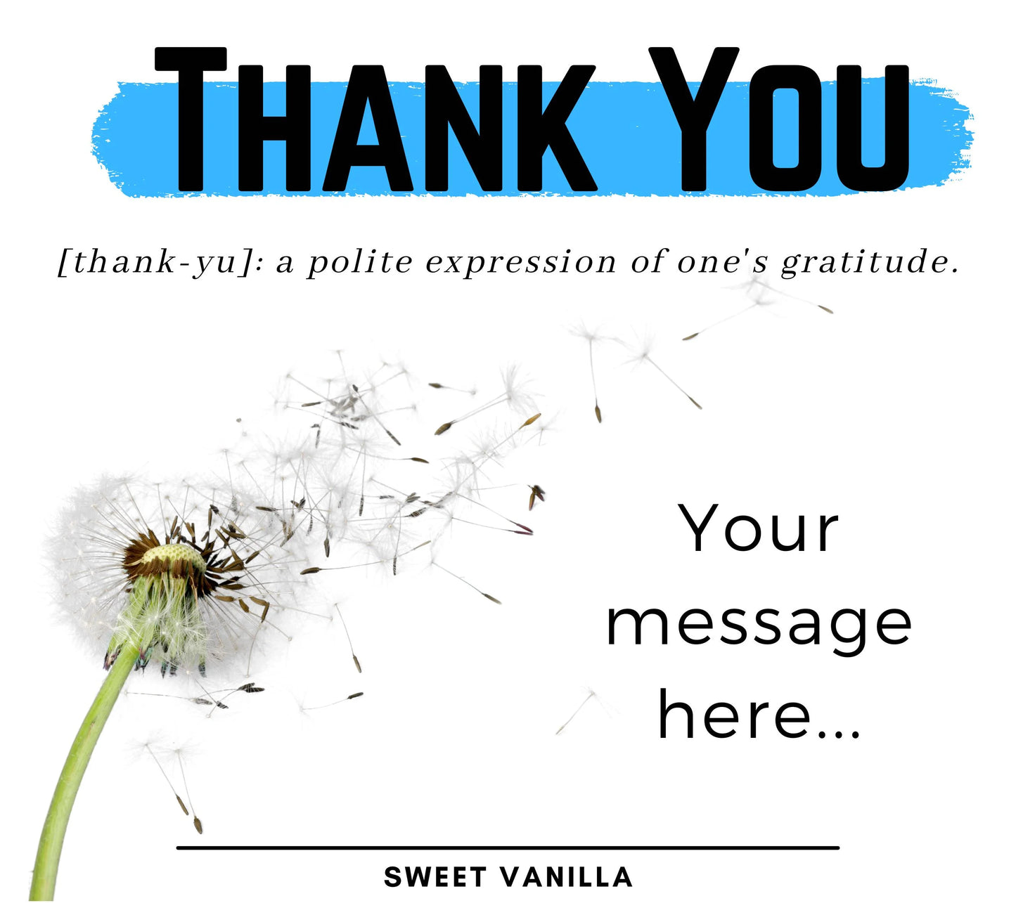 Dandelion Blue Thank You Name Gift for Him | Personalised Thank You Candle MKTrends Co