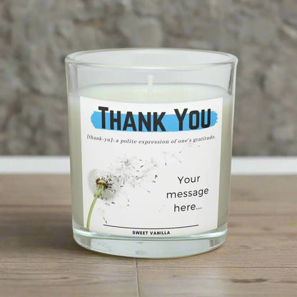 Dandelion Blue Thank You Name Gift for Him | Personalised Thank You Candle MKTrends Co