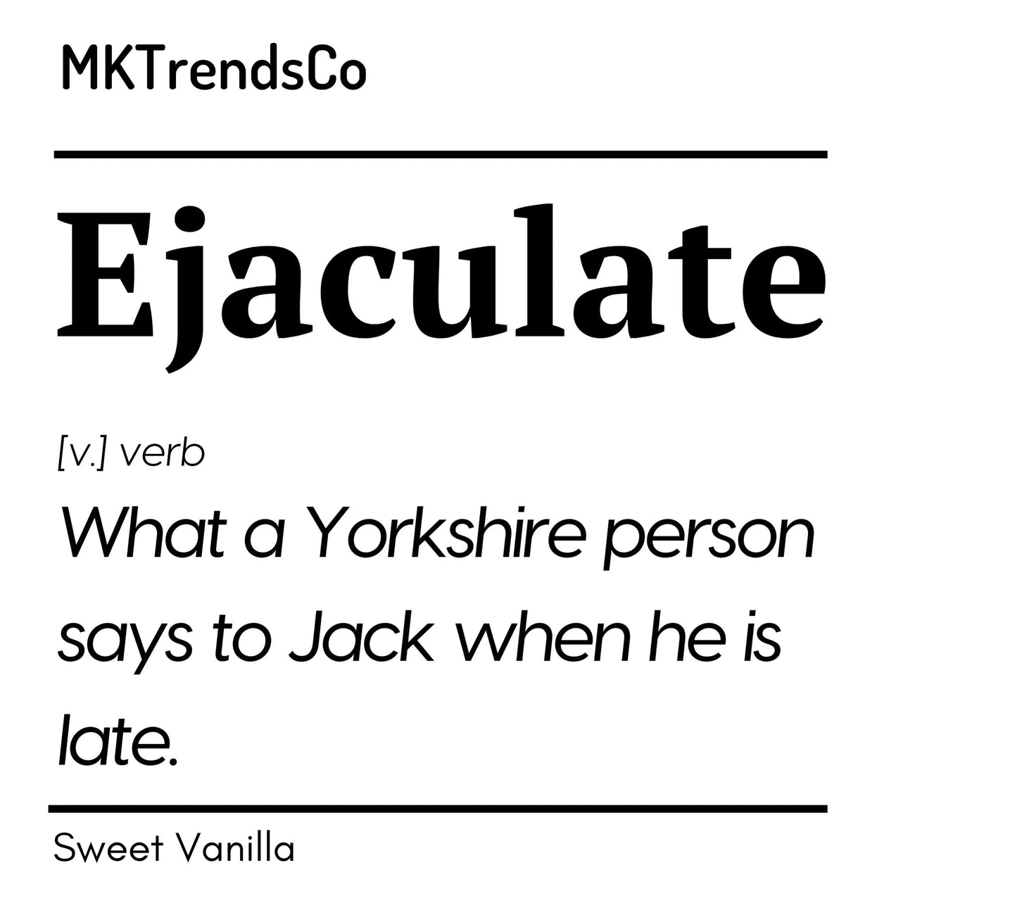 Ejaculate Joke Personalised Candle | Funny Candle | Novelty Yorkshire Joke MKTrends Co