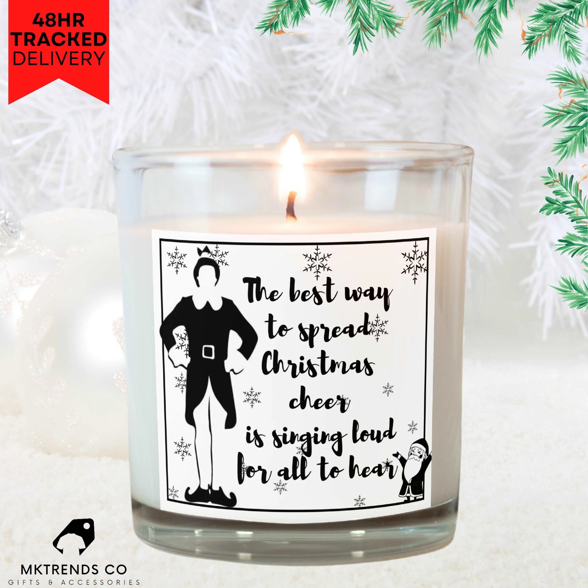 Elf Christmas Cheer Personalised Candle | Christmas Gifts | Festive Decorations MKTrends Co