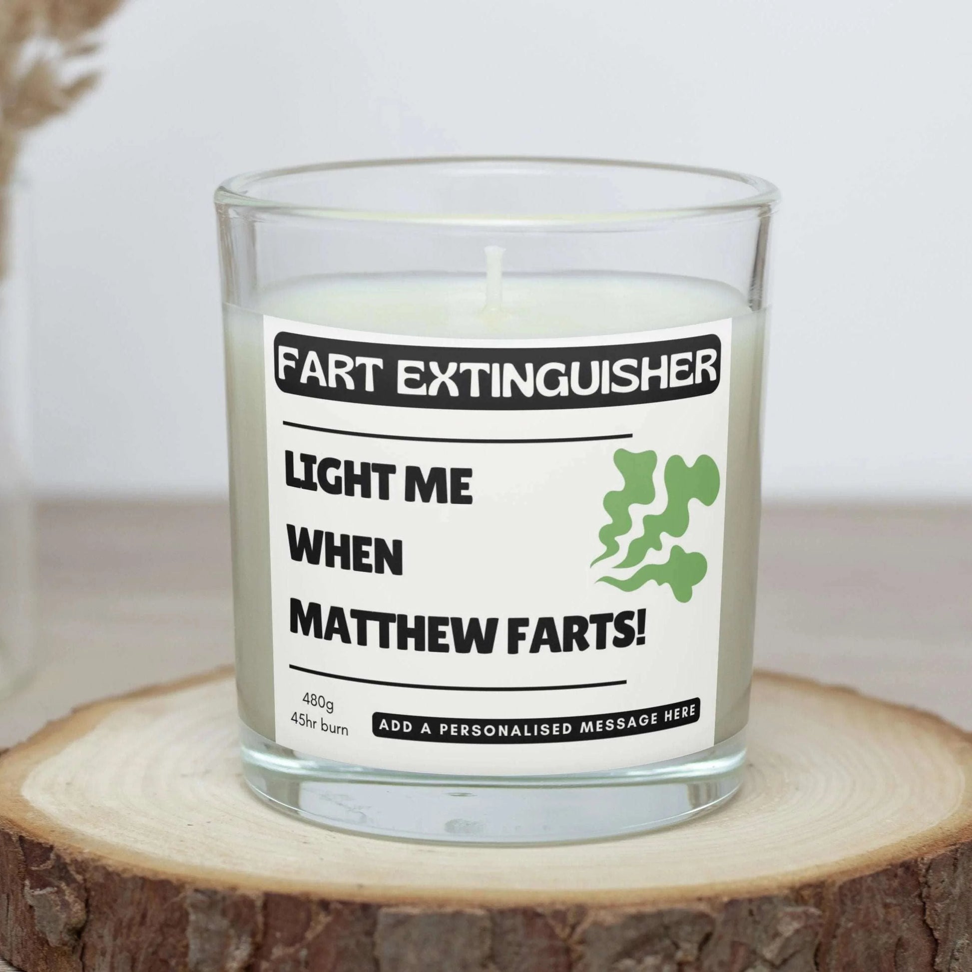 Fart Extinguisher Name Personalised Candle | Funny Fart Candle Gift MKTrends Co