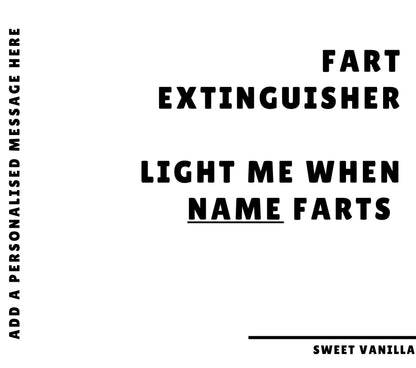 Fart Extinguisher Personalised Candle | Funny Novelty Gift MKTrends Co