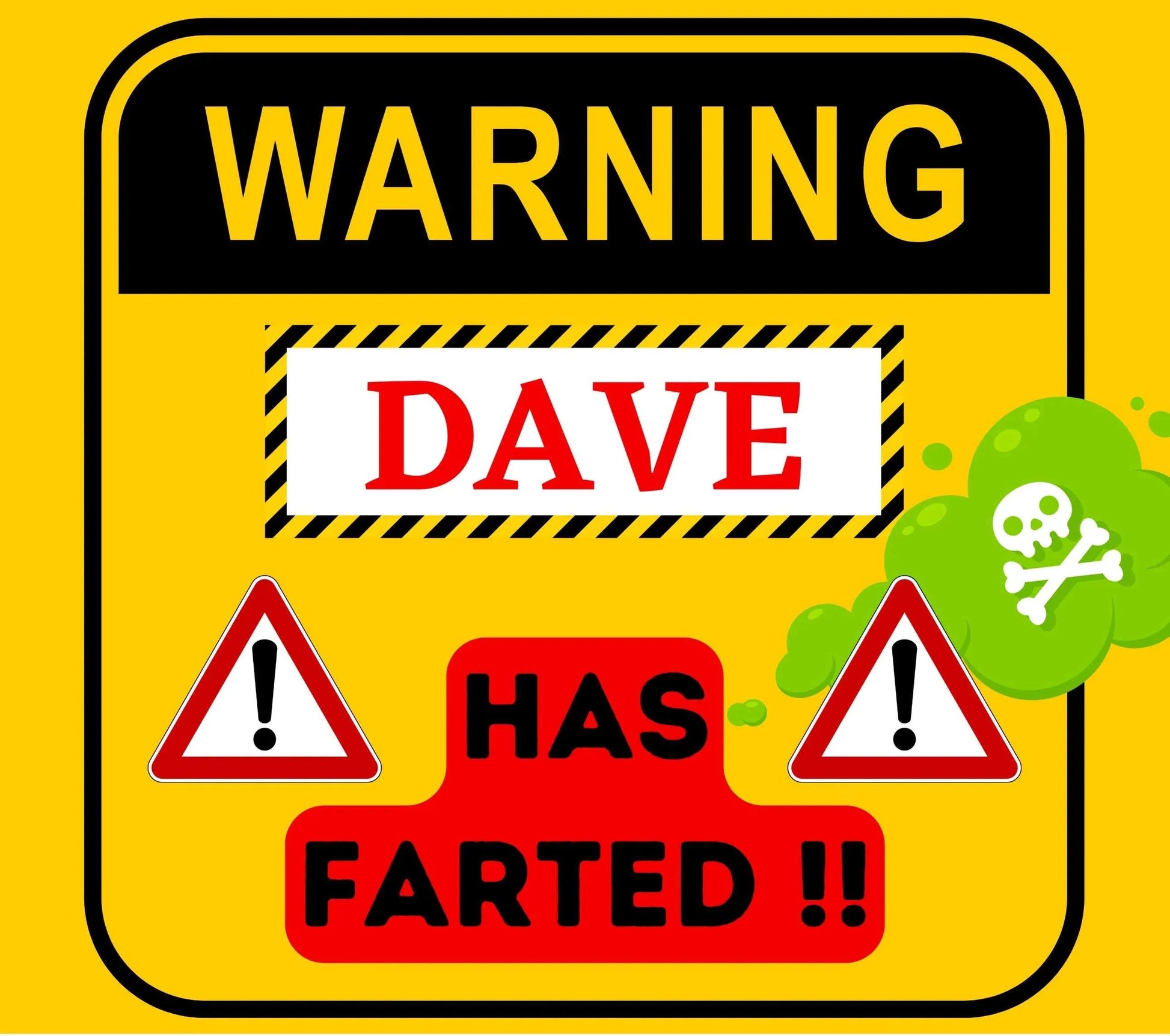 Fart Warning Sign Personalised Candle | Funny Novelty Fart Gift MKTrends Co