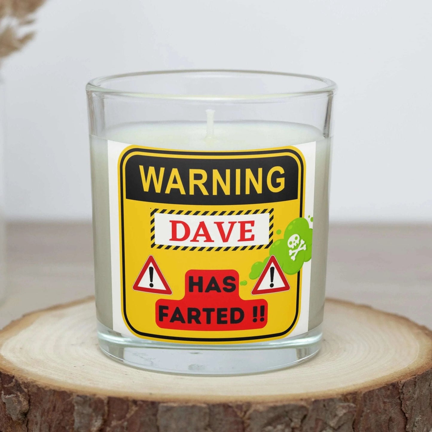 Fart Warning Sign Personalised Candle | Funny Novelty Fart Gift MKTrends Co