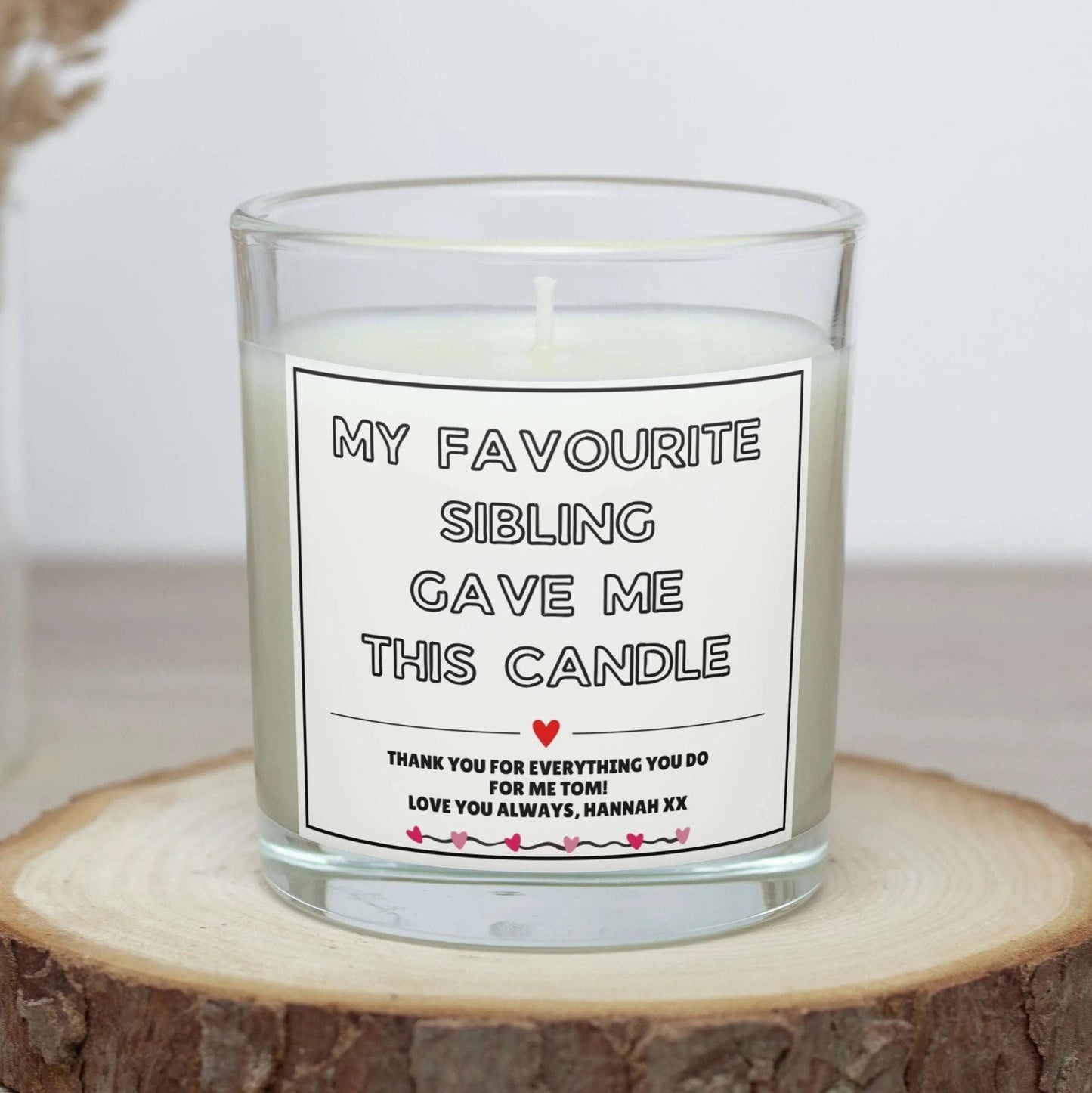 Favourite Sibling Personalised Candle | Funny Brother Sister Gift MKTrends Co