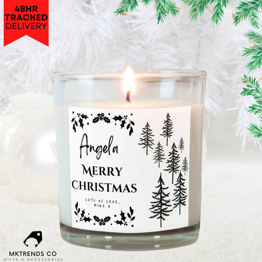 Festive Christmas Gift Personalised Candle | Christmas Gifts | Festive Decorations MKTrends Co