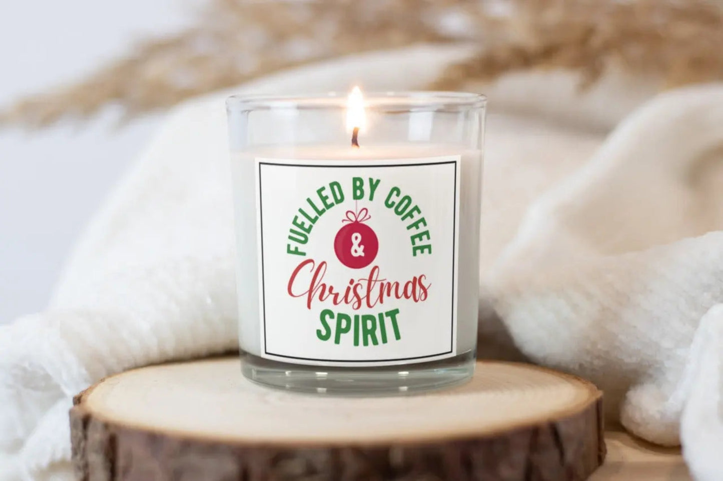 Fuelled By Coffee and Christmas Spirit Candle | Personalised Candle MKTrends Co