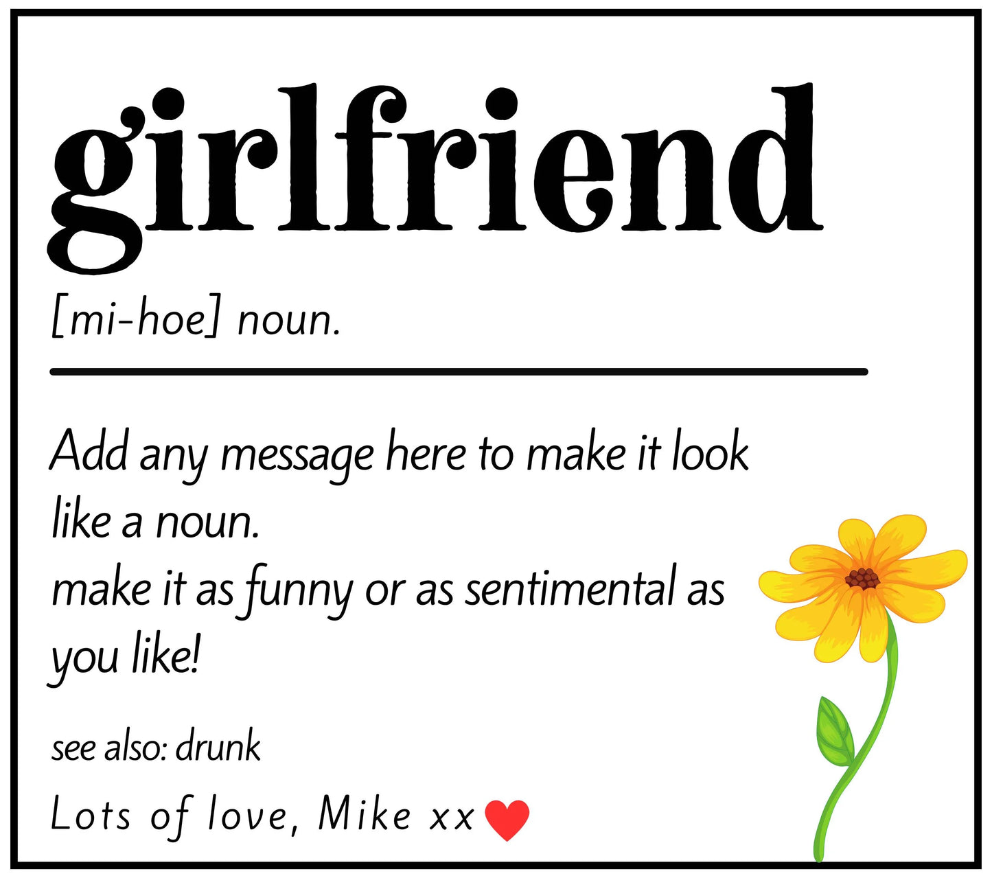 Funny Girlfriend Noun Quote Personalised Candle | Funny Gift for Girlfriend MKTrends Co