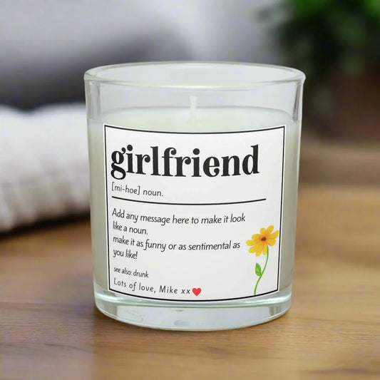 Funny Girlfriend Noun Quote Personalised Candle | Funny Gift for Girlfriend MKTrends Co