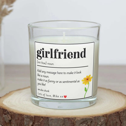 Funny Girlfriend Noun Quote Personalised Candle | Funny Gift for Girlfriend MKTrends Co