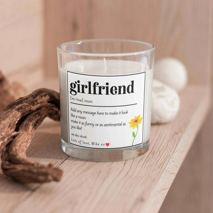 Funny Girlfriend Noun Quote Personalised Candle | Funny Gift for Girlfriend MKTrends Co