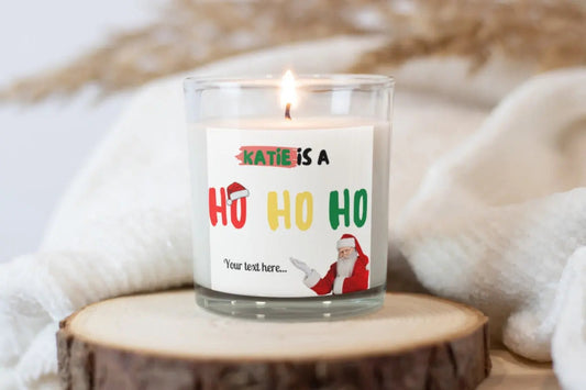 Funny Ho Ho Ho Rude Christmas Candle | Personalised Candle MKTrends Co