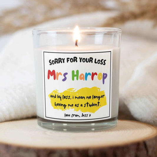 Funny Teacher Name Personalised Candle | Gift for Teacher MKTrends Co