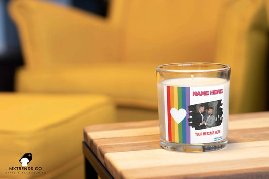 Gay Photo Upload Personalised Candle | LGBTQ Gifts | Gay Photo Gift MKTrends Co