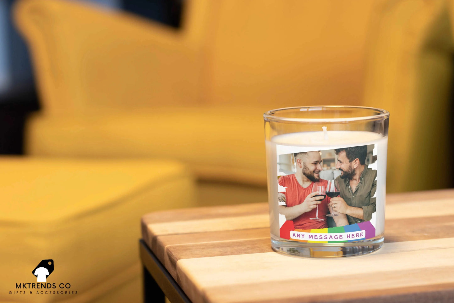 Gay Pride Full Photo Personalised Candle | LGBTQ Gifts MKTrends Co