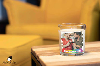 Gay Pride Full Photo Personalised Candle | LGBTQ Gifts MKTrends Co