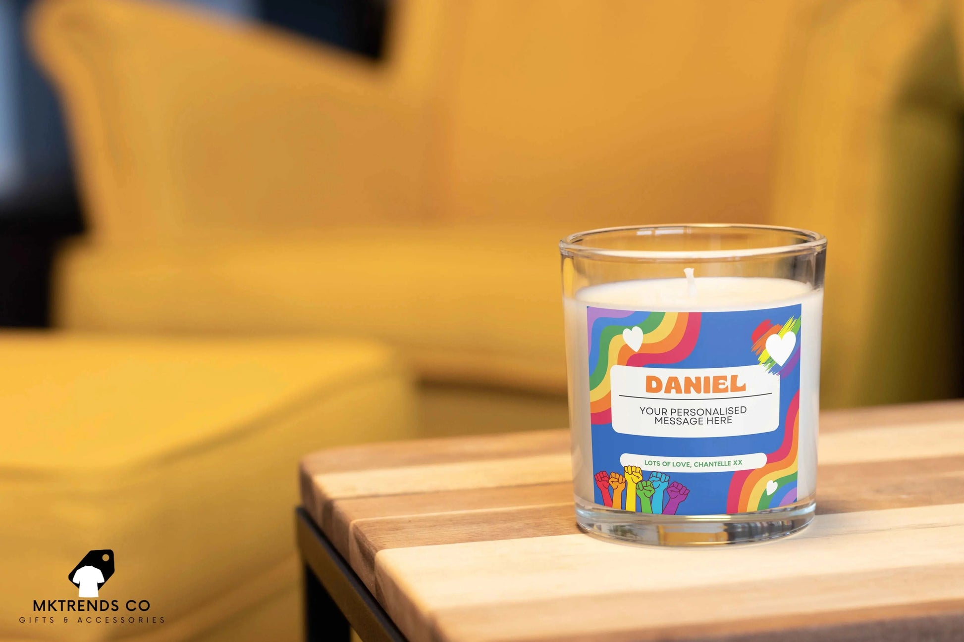 Gay Pride Name & Message Personalised Candle | LGBTQ Gifts MKTrends Co