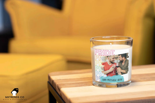 Gay Pride Personalised Photo Candle | LGBTQ Gifts MKTrends Co