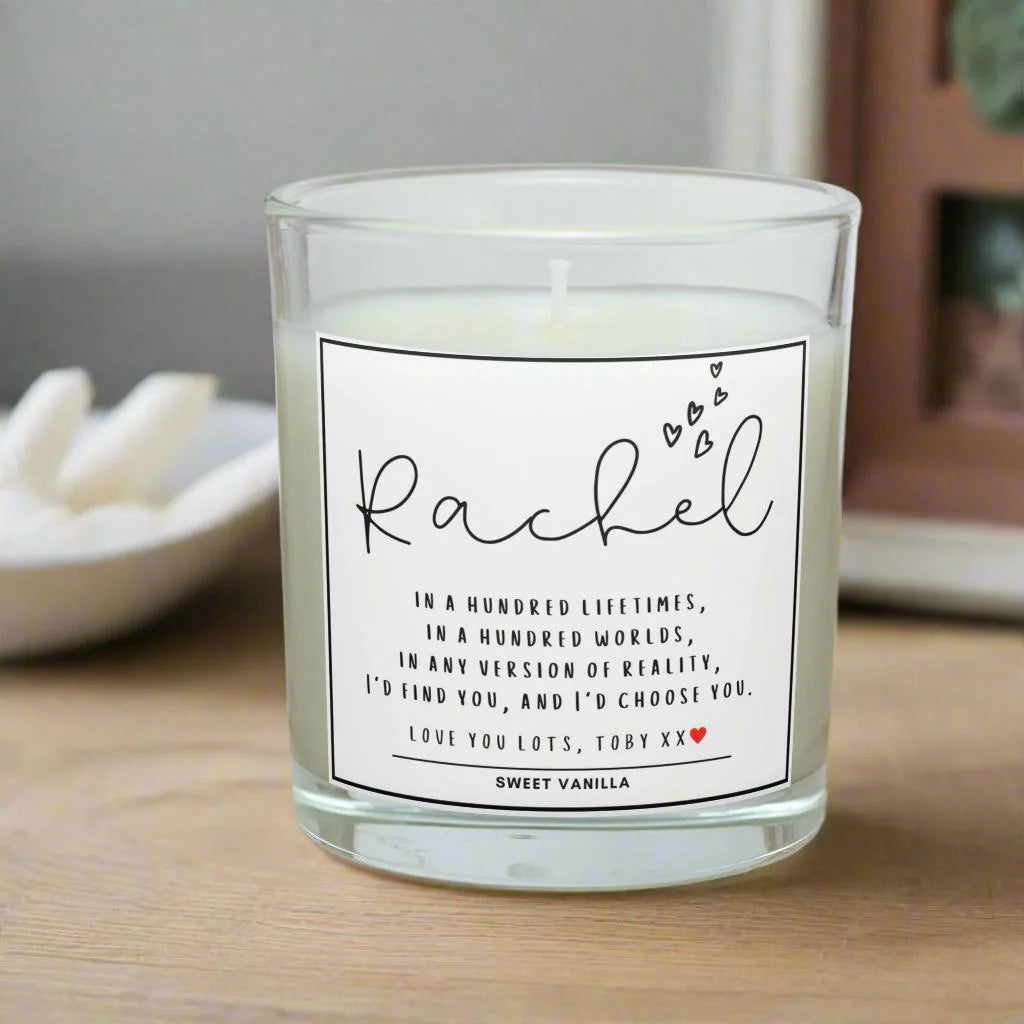 Girlfriend Hearts Name Message Personalised Candle | Gift for Girlfriend MKTrends Co