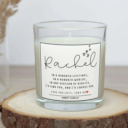 Girlfriend Hearts Name Message Personalised Candle | Gift for Girlfriend MKTrends Co