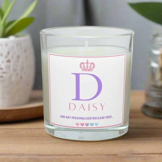 Girlfriend Initial Name Message Personalised Candle | Girlfriend Crown Gift MKTrends Co