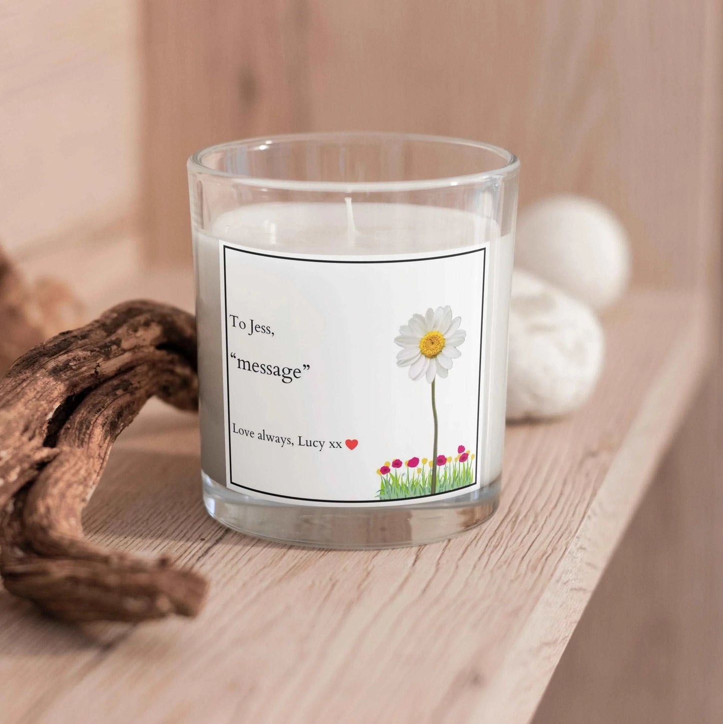 Girlfriend Message Flower Personalised Candle | Gift for Girlfriend MKTrends Co