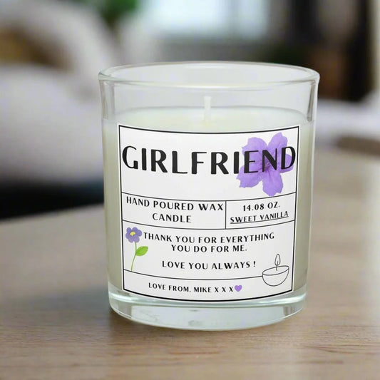 Girlfriend Message Personalised Candle | Girlfriend Gift MKTrends Co