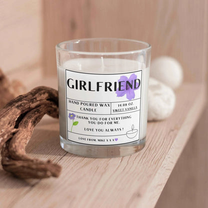 Girlfriend Message Personalised Candle | Girlfriend Gift MKTrends Co