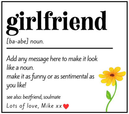 Girlfriend Noun Quote Personalised Candle | Gift for Girlfriend MKTrends Co