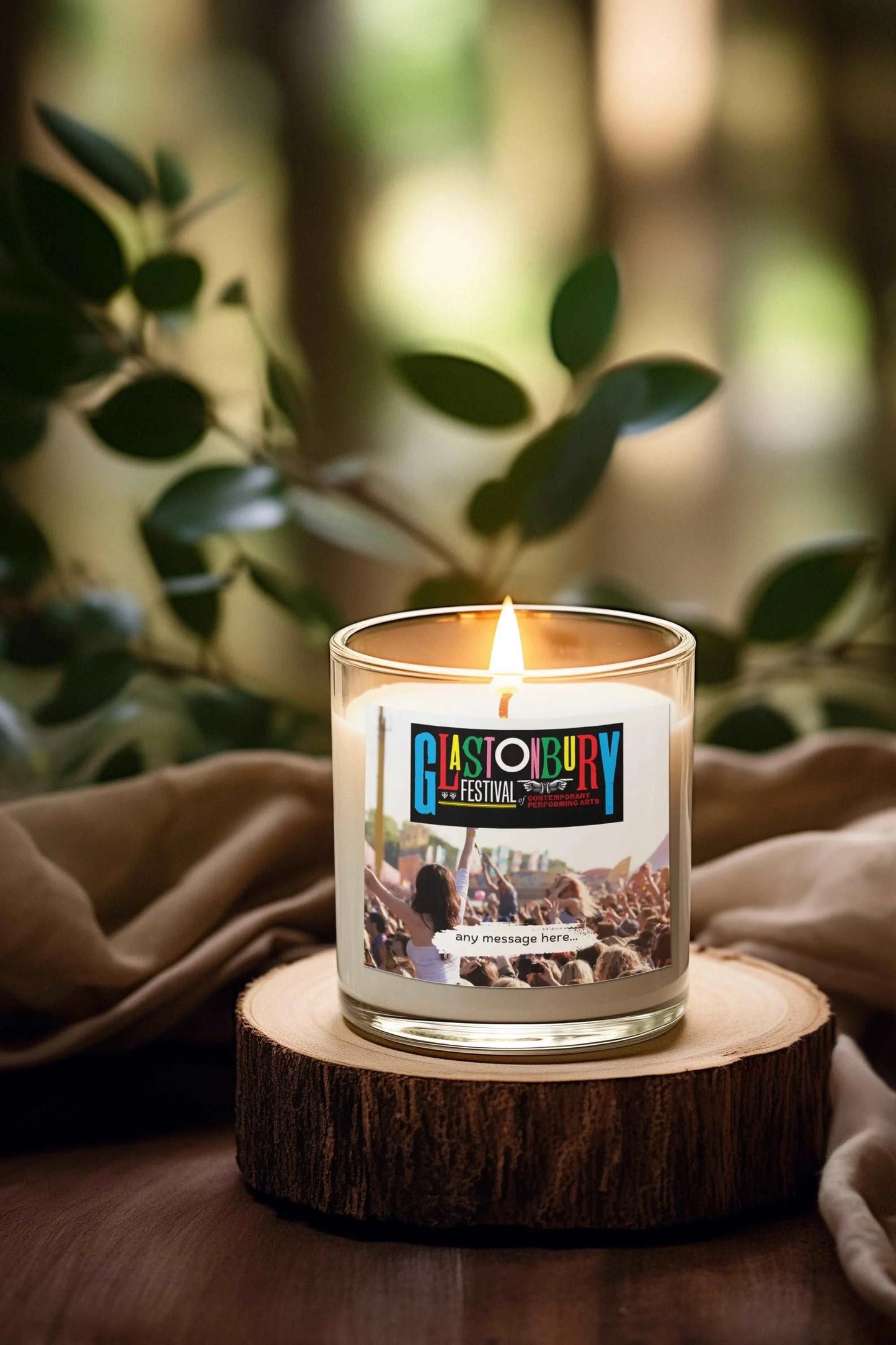 Glastonbury Festival Personalised Candle MKTrends Co