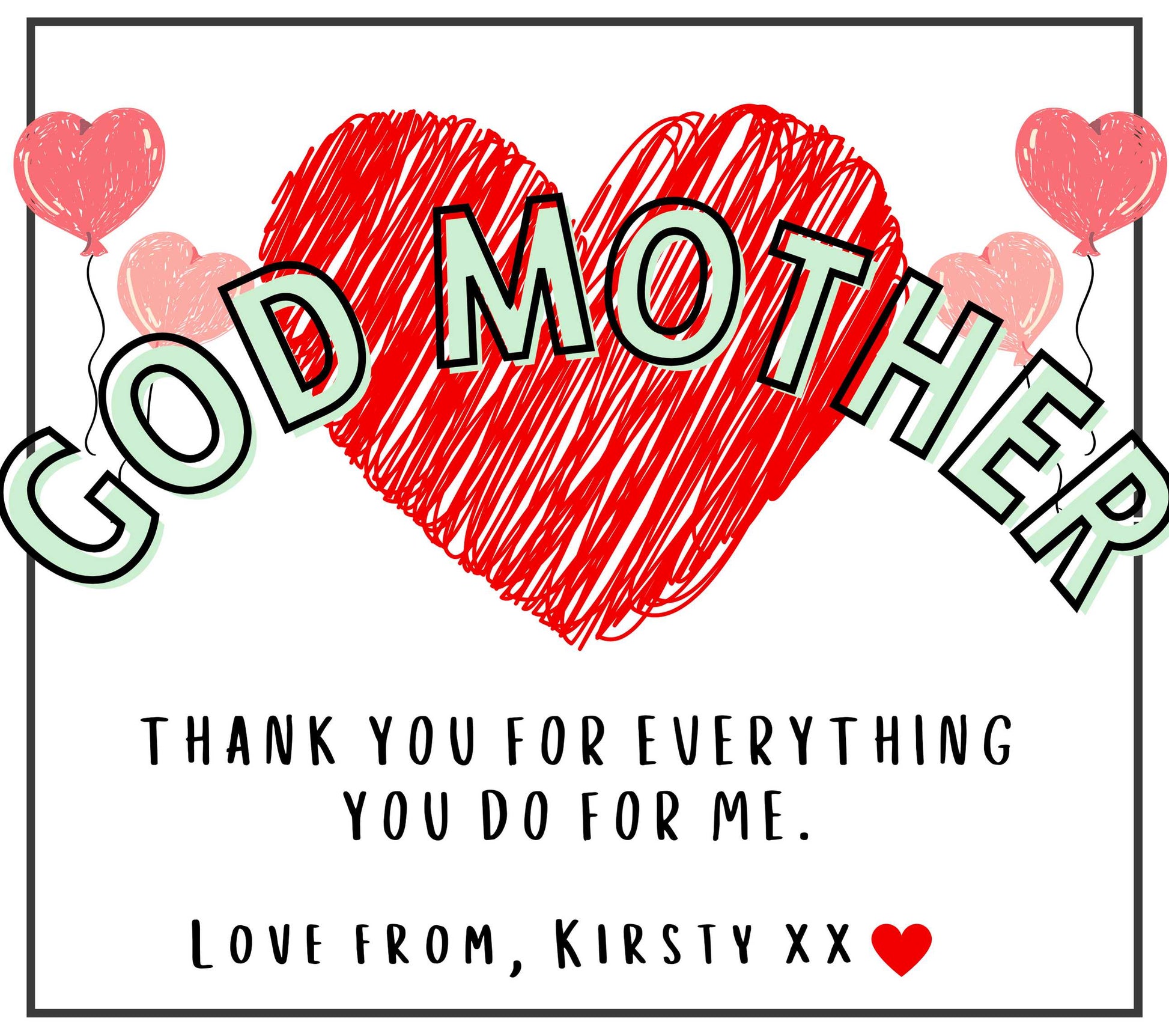 Godmother Heart Candle | Personalised Gift for Godmother MKTrends Co