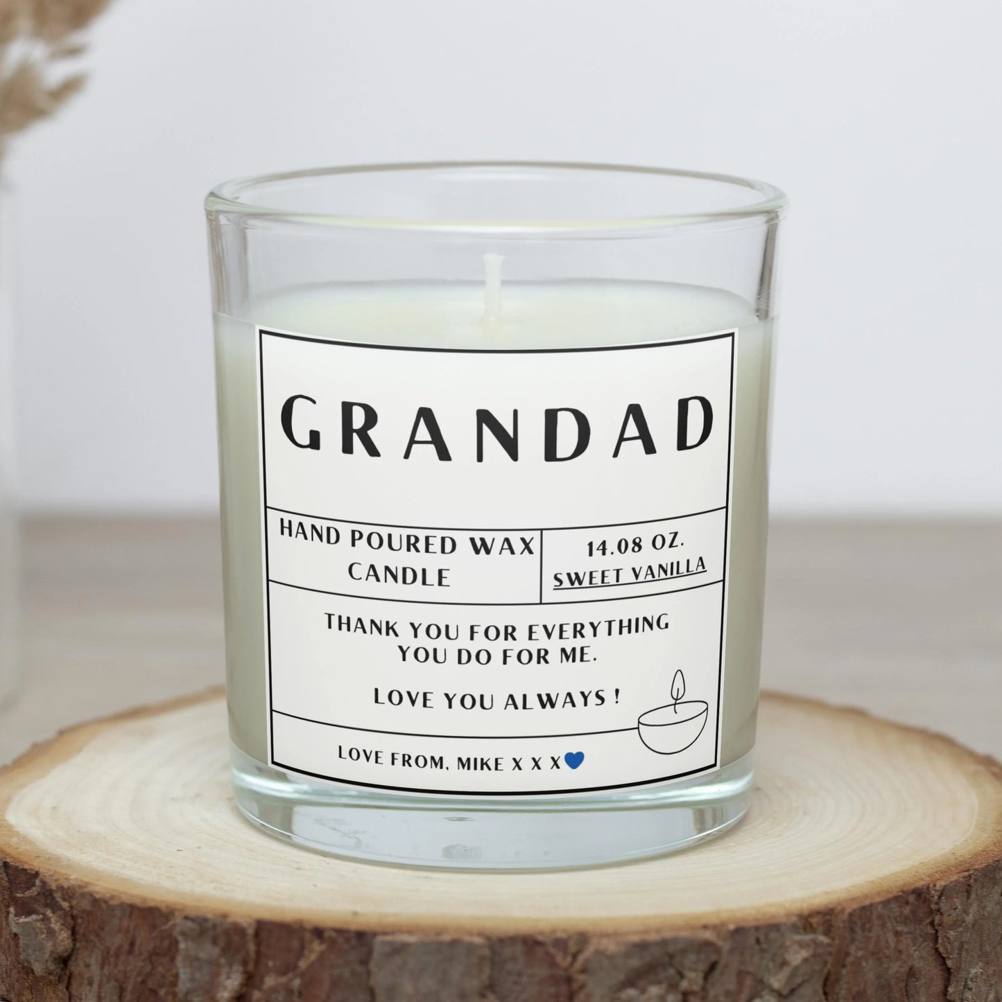 Grandad Personalised Candle Gift | Grandad Message Gift MKTrends Co