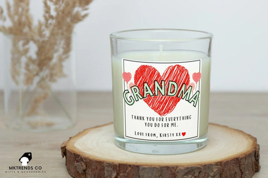 Grandma Heart Candle | Personalised Gift for Grandma MKTrends Co