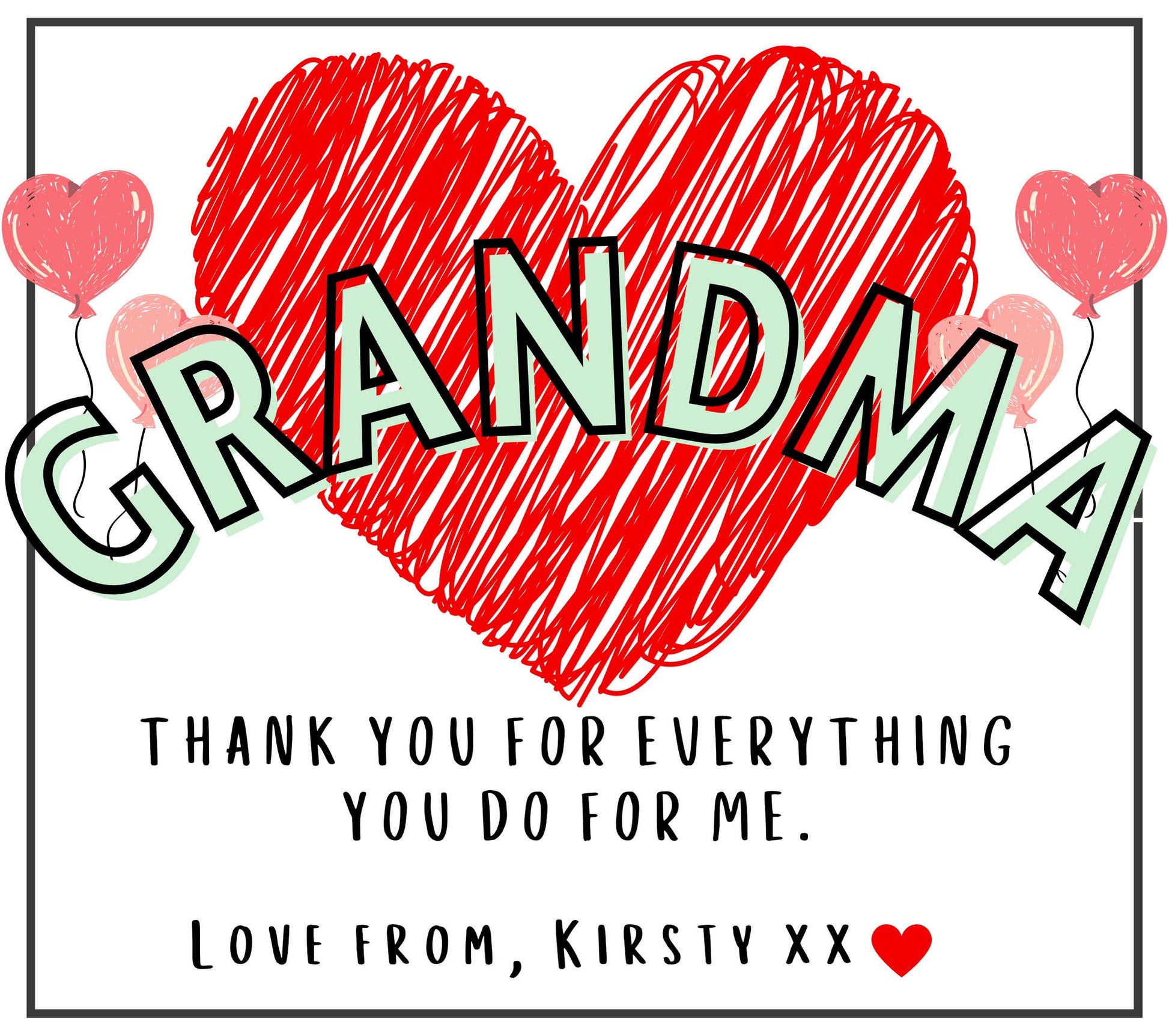 Grandma Heart Candle | Personalised Gift for Grandma MKTrends Co