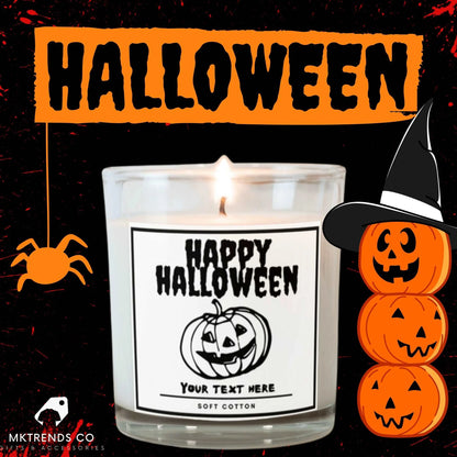 Halloween Pumpkin Personalised Candle | Halloween Decoration | Trick or Treat MKTrends Co