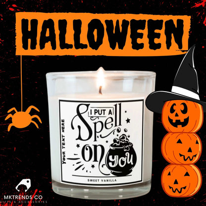 Halloween Spell Personalised Candle | Halloween Decoration | Trick or Treat MKTrends Co