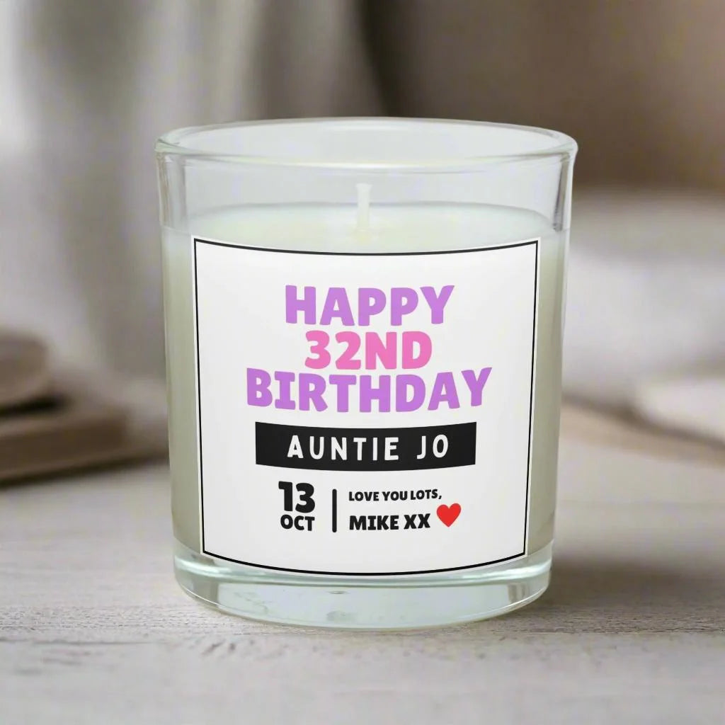 Happy Birthday Auntie Personalised Candle | Auntie Birthday Gift MKTrends Co